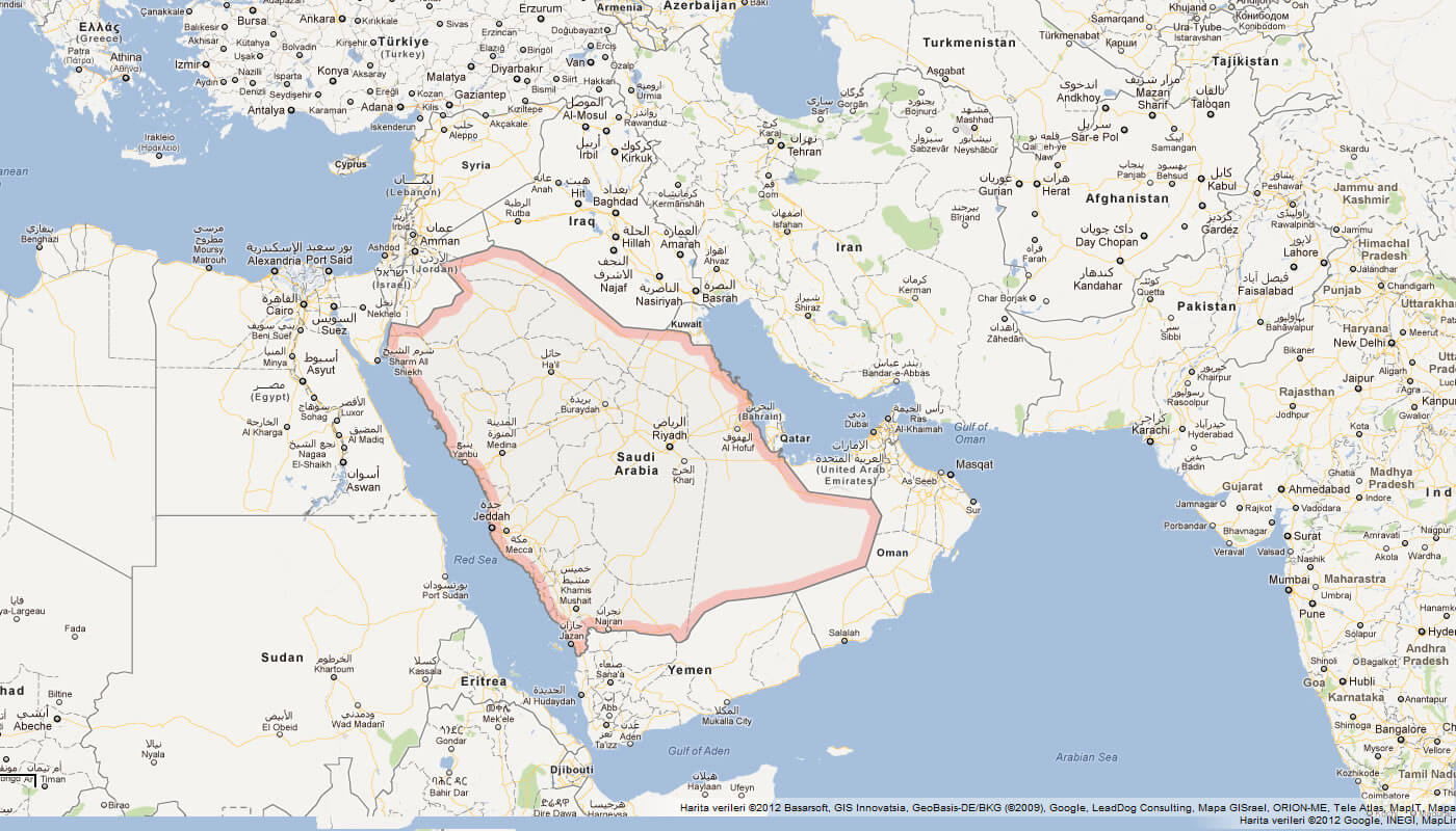 karte von Saudi arabischeien middle osten